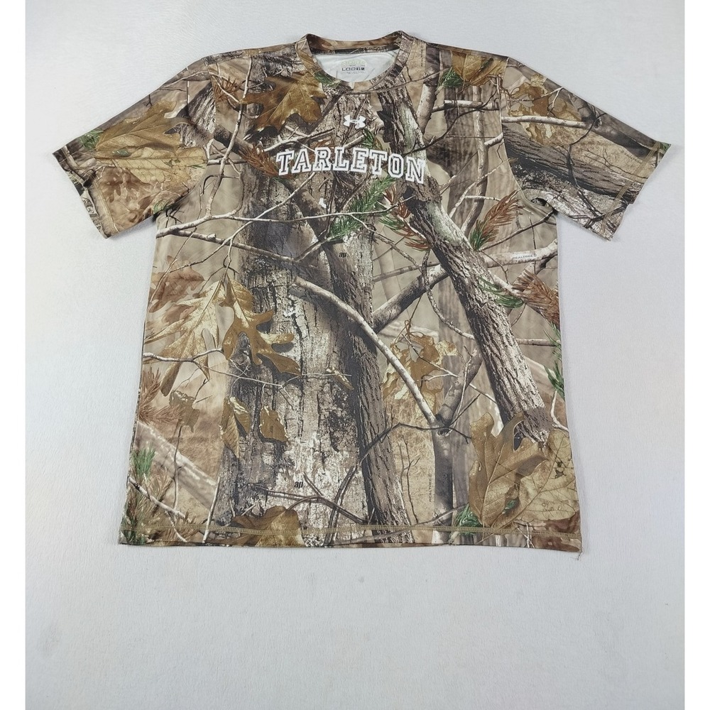 Under Armour Realtree Shirt Mens Medium Brown Camo Tarleton‎ Texans NCAA College